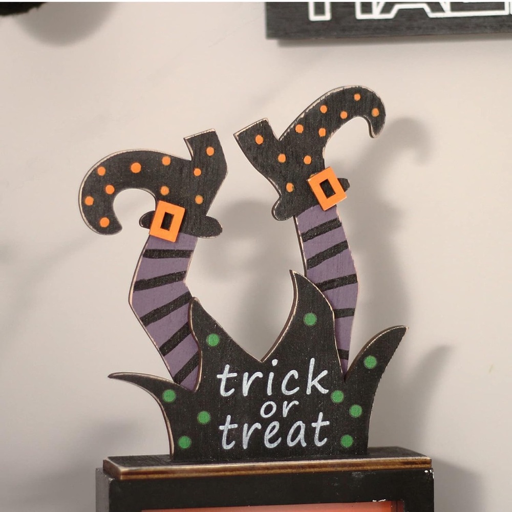 NWT 5pcs Halloween Wooden Decorations Halloween Tabletop Centerpiece Craft Decor - Picture 3 of 8
